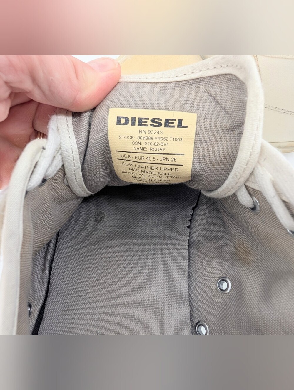 Vintage Diesel Leather Rodby Sneakers Size 8 - Picture 8 of 11